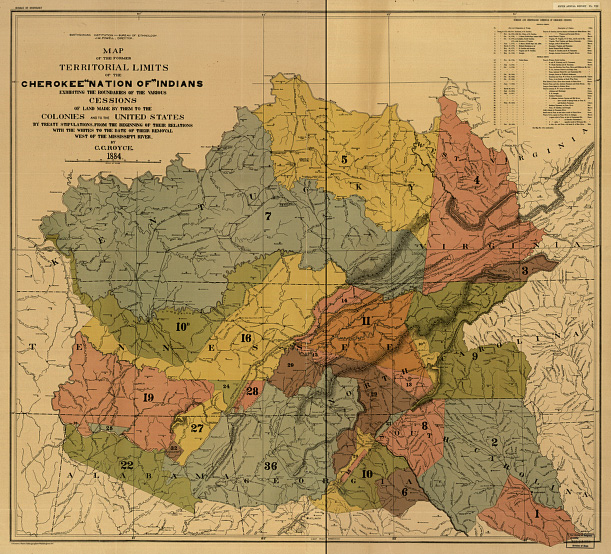 Royce Map of Cherokee Land Cessions