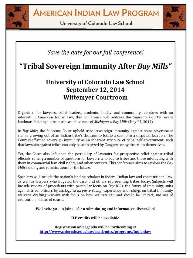 Colorado Law Bay Mills Save the Date