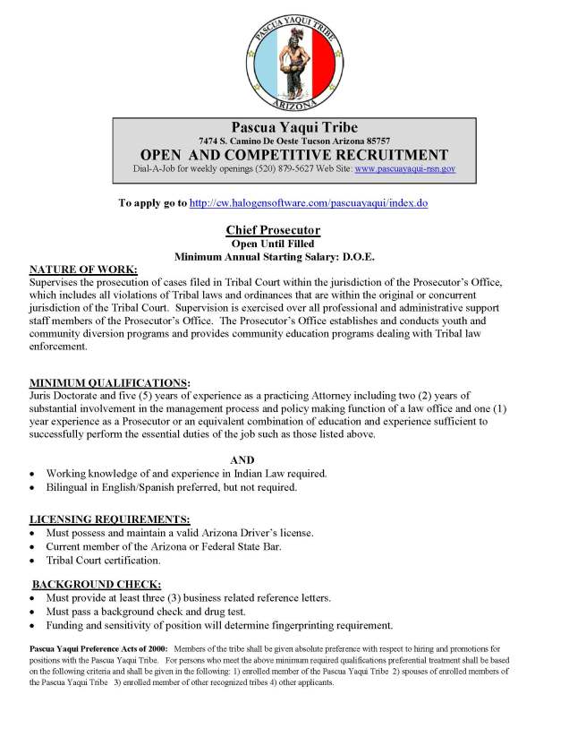 Chief Prosecutor Announcement