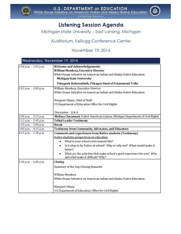 WHIAIANE Lansing School Environment Listening Session AGENDA FINAL