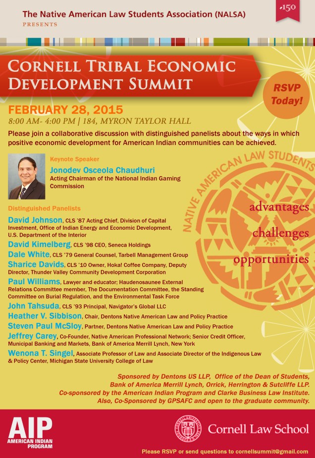 Cornell Tribal Economic Development Summit Poster