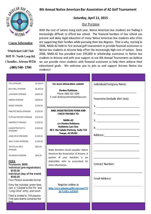 NABA AZ Golf Tournament April 11