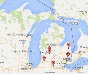 Map of Michigan public high schools using Redskins name