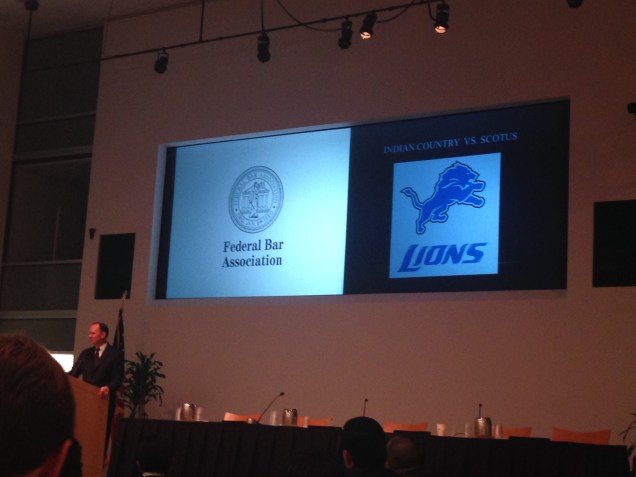 The Assistant Secretary comparing tribal interests' record before the SCOTUS to the Detroit Lions' record -- it's bad.