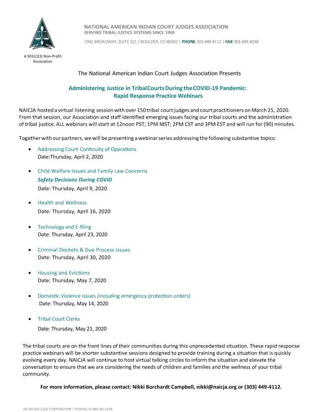 UPDATED COVID-19 Webinar Series Announcement RH