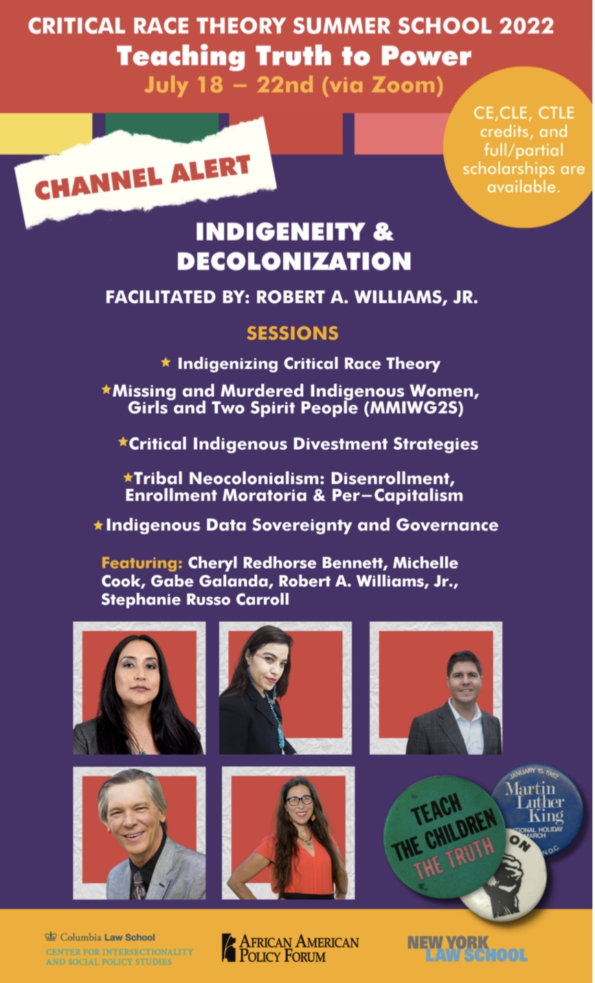 Critical Race Theory Summer School — Indigenous Peoples Issues – Turtle ...